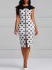 Contrast Color Sleeveless Split Bodycon Dress
