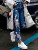 Pocket Embroidery Button Women's Jeans