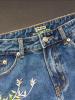 Pocket Embroidery Button Women's Jeans