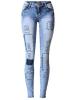Patchwork Worn Pocket Women's Skinny Jeans