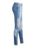 Hollow Lace Insert Button Women's Jeans