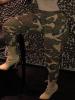 Camouflage Worn Patchwork Women's Casual Pants
