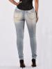 Worn Pleated Zipper Pocket Women's Jeans