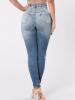 Slim Patchwork Worn Button Zipper Women's Jeans