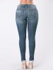 Hole Worn Button Zipper Women's Jeans