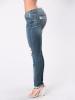 Hole Worn Button Zipper Women's Jeans