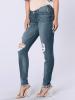 Hole Worn Button Zipper Women's Jeans