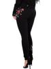 Embroidery Skinny Button Plain Women's Jeans