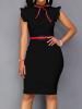 Frill Button Detail Women's Bodycon Dress