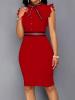 Frill Button Detail Women's Bodycon Dress