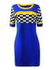 Oversize Contrast Color Knee-Length Bodycon Dress