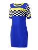 Oversize Contrast Color Knee-Length Bodycon Dress