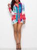 Hot Floral Oversize Contrast Color Bodycon Dress