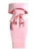 Bandage Plain Flounce Peplum Women's Bodycon Dress