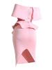 Bandage Plain Flounce Peplum Women's Bodycon Dress