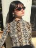 Snake Skin Print Slim Bodycon Dress
