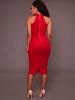 Halter Solid Color Slim Bodycon Dress