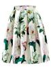 Pleated Floral Mid-Calf Women's Skirt
