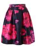 Pleated Floral Mid-Calf Women's Skirt