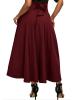 Retro Style Pure Color Split Skirt