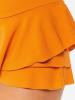 Hot Pure Color Layered Falbala Skirt