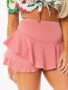 Hot Pure Color Layered Falbala Skirt