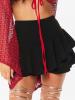 Hot Pure Color Layered Falbala Skirt