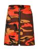 A-Line Camouflage Print Zipper Skirt
