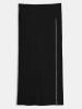 Plain Pleated Long Split Women's Skirt