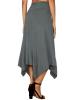Women's Pure Color Pleated Irregualr Skirt