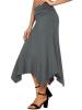 Women's Pure Color Pleated Irregualr Skirt