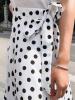 Polka Dot Patchwork Slit Women's Skirt