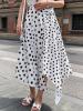 Polka Dot Patchwork Slit Women's Skirt