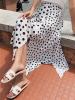 Polka Dot Patchwork Slit Women's Skirt