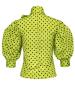 Polka Dot Bow Knot Single Breast Women's Blouse