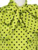 Polka Dot Bow Knot Single Breast Women's Blouse