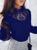Plain Hollow Loose Elegant Women's Blouse