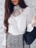 Plain Hollow Loose Elegant Women's Blouse