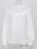 Plain Hollow Loose Elegant Women's Blouse