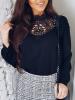 Plain Hollow Loose Elegant Women's Blouse
